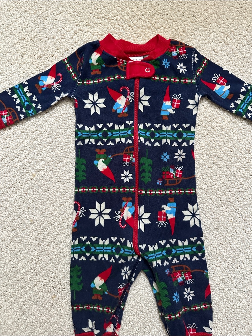 Kids Navy Gnome Holiday One-Piece Pajamas - Hanna Andersson